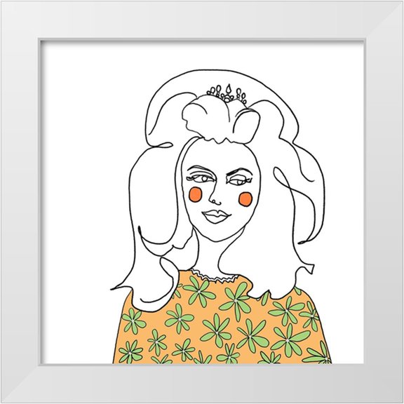 Moore, Regina 20x20 White Modern Wood Framed Museum Art Print Titled - Patterned Dress II