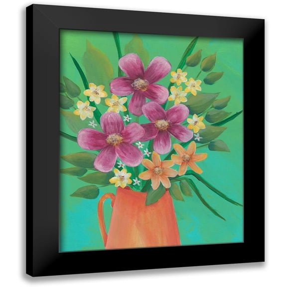 Moore, Regina 20x24 Black Modern Framed Museum Art Print Titled - Jubilant Floral II