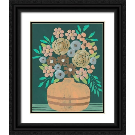 Moore, Regina 20x24 Black Ornate Wood Framed with Double Matting Museum Art Print Titled - Flower Garden Bouquet III