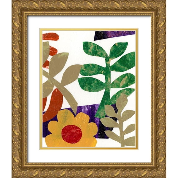 Moore, Regina 20x24 Gold Ornate Wood Framed with Double Matting Museum Art Print Titled - Fiesta Floral II