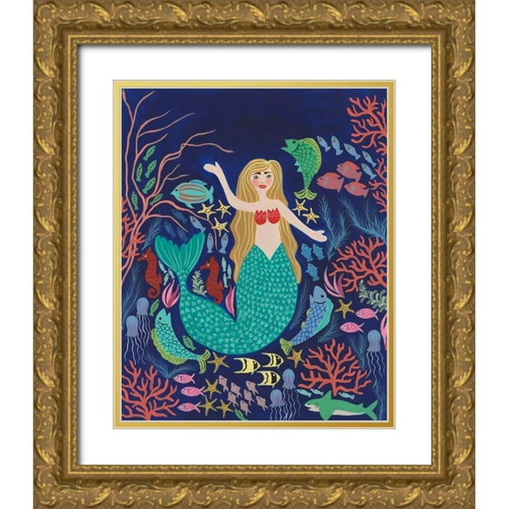 Moore, Regina 20x24 Gold Ornate Wood Framed with Double Matting Museum Art Print Titled - Water Queen I