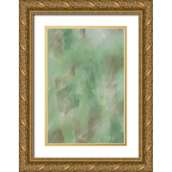 Moore, Regina 23x32 Gold Ornate Wood Framed with Double Matting Museum Art Print Titled - Green Shadows I