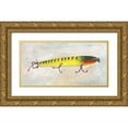 thumbnail image 1 of Moore, Regina 24x14 Gold Ornate Wood Framed with Double Matting Museum Art Print Titled - Retro Fishing Lure I, 1 of 4