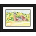 thumbnail image 1 of Moore, Regina 24x17 Black Ornate Wood Framed with Double Matting Museum Art Print Titled - Barn Vista I, 1 of 4