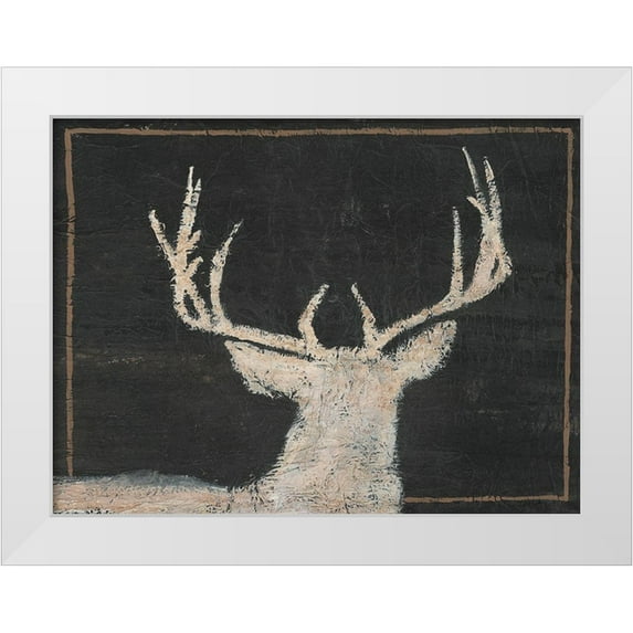 Moore, Regina 24x19 White Modern Wood Framed Museum Art Print Titled - Brow Tine Deer II