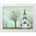 thumbnail image 1 of Moore, Regina 24x19 White Modern Wood Framed Museum Art Print Titled - Country Church II, 1 of 4