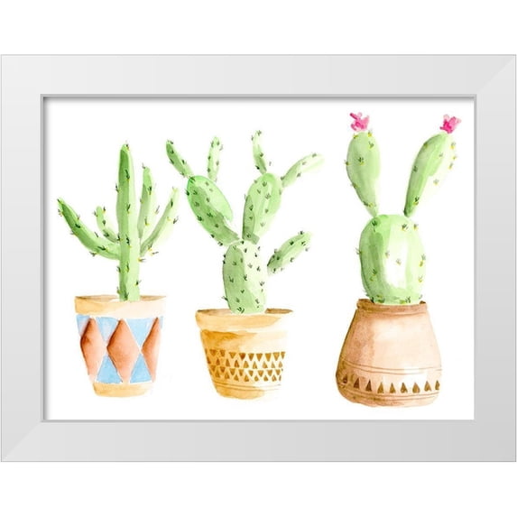 Moore, Regina 24x19 White Modern Wood Framed Museum Art Print Titled - Patterned Pots I