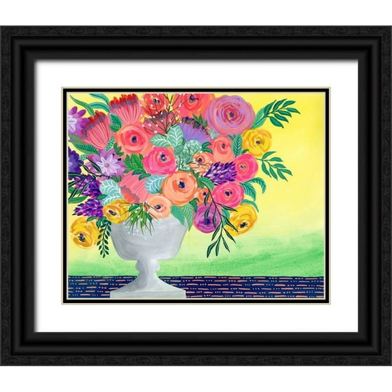 Moore, Regina 24x20 Black Ornate Wood Framed with Double Matting Museum Art Print Titled - Imaginary Floral II
