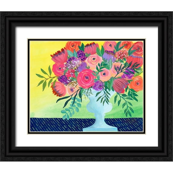 Moore, Regina 24x20 Black Ornate Wood Framed with Double Matting Museum Art Print Titled - Imaginary Floral I