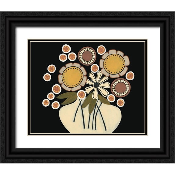 Moore, Regina 24x20 Black Ornate Wood Framed with Double Matting Museum Art Print Titled - Summer Garden Floral II