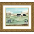 thumbnail image 1 of Moore, Regina 24x20 Gold Ornate Wood Framed with Double Matting Museum Art Print Titled - Folk Church Scene II, 1 of 4