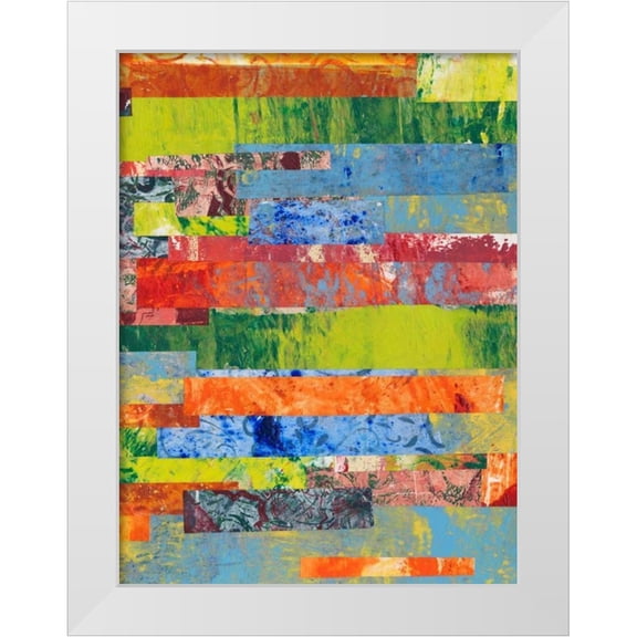 Moore, Regina 25x32 White Modern Wood Framed Museum Art Print Titled - Monoprint Collage II