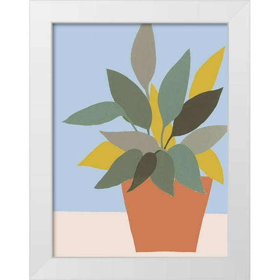 Moore, Regina 25x32 White Modern Wood Framed Museum Art Print Titled - Ordinary Houseplant IV
