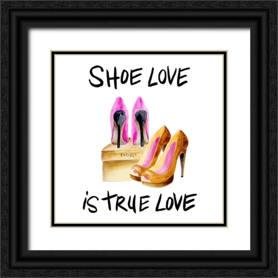 Moore, Regina 26x26 Black Ornate Wood Framed with Double Matting Museum Art Print Titled - If the Shoe Fits I