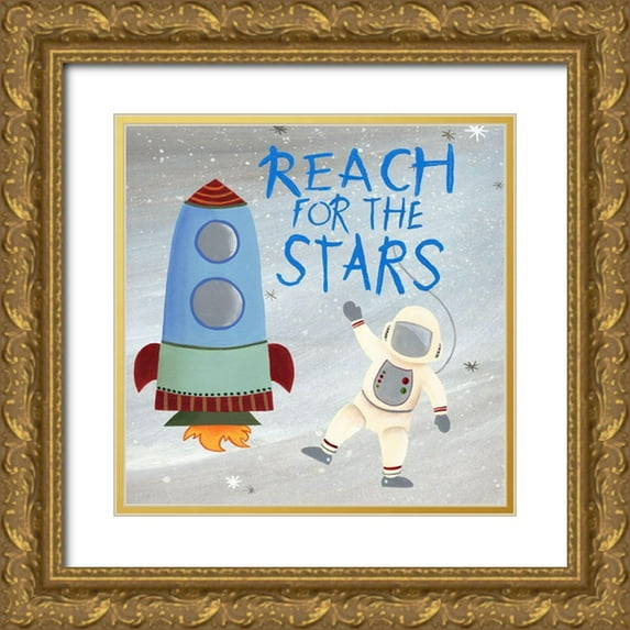 Moore, Regina 26x26 Gold Ornate Wood Framed with Double Matting Museum Art Print Titled - Future Space Explorer IV