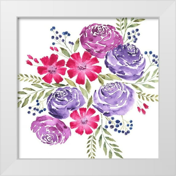 Moore, Regina 26x26 White Modern Wood Framed Museum Art Print Titled - Dreaming of Flowers II