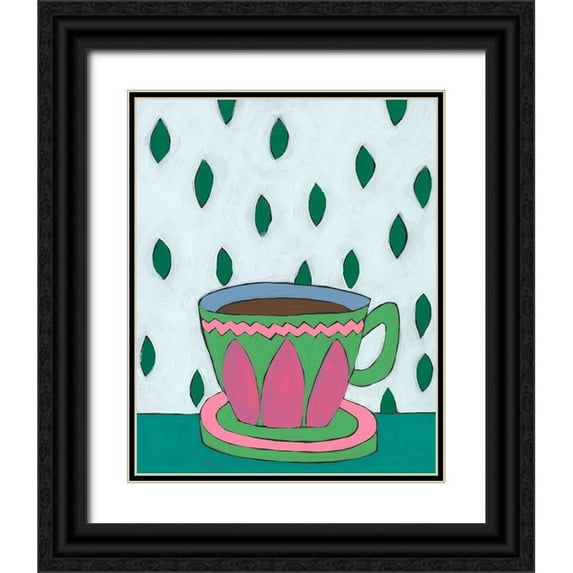 Moore, Regina 26x32 Black Ornate Wood Framed with Double Matting Museum Art Print Titled - Mid Morning Coffee IV