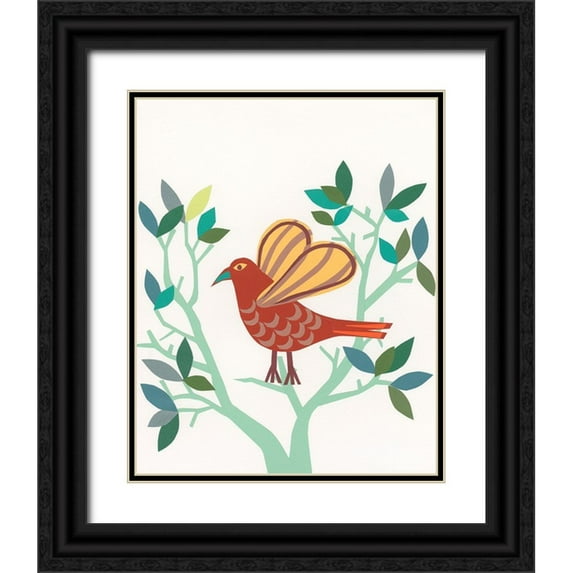 Moore, Regina 26x32 Black Ornate Wood Framed with Double Matting Museum Art Print Titled - Whitty Bird I