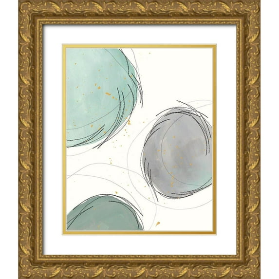 Moore, Regina 26x32 Gold Ornate Wood Framed with Double Matting Museum Art Print Titled - Encircled Orbits I
