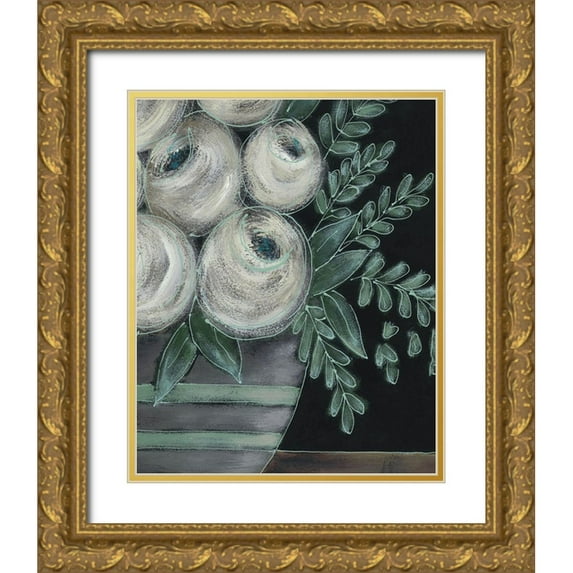 Moore, Regina 26x32 Gold Ornate Wood Framed with Double Matting Museum Art Print Titled - Greenhouse Bouquet II