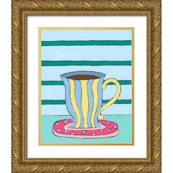 Moore, Regina 26x32 Gold Ornate Wood Framed with Double Matting Museum Art Print Titled - Mid Morning Coffee VI