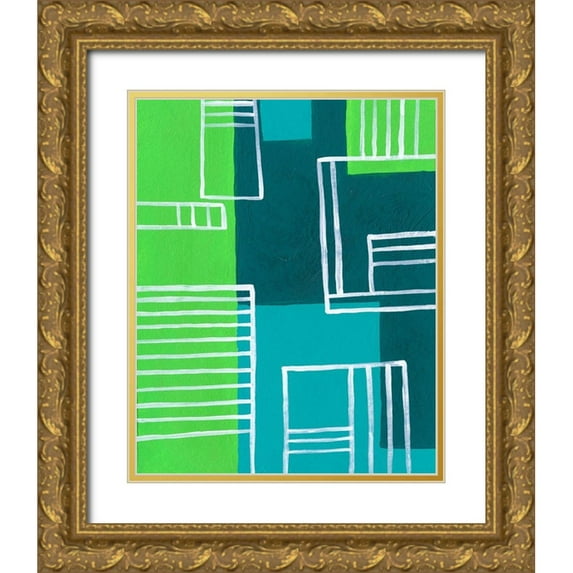 Moore, Regina 26x32 Gold Ornate Wood Framed with Double Matting Museum Art Print Titled - On the Line III