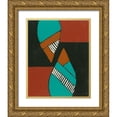thumbnail image 1 of Moore, Regina 26x32 Gold Ornate Wood Framed with Double Matting Museum Art Print Titled - Rust and Teal Patterns VIII, 1 of 4
