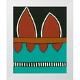 thumbnail image 1 of Moore, Regina 26x32 White Modern Wood Framed Museum Art Print Titled - Rust and Teal Patterns IV, 1 of 4