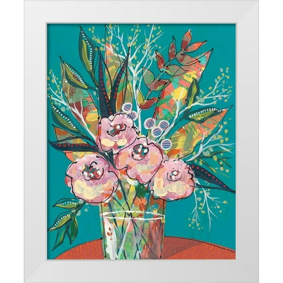 Moore, Regina 26x32 White Modern Wood Framed Museum Art Print Titled - Tumultuous Bouquet II
