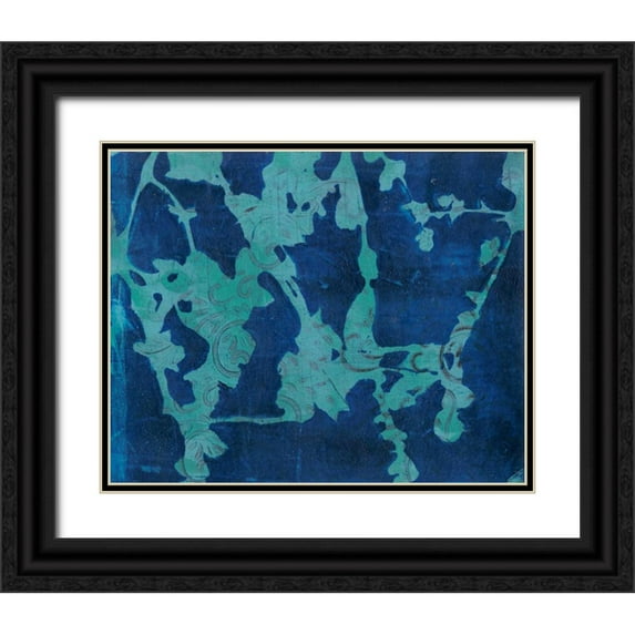 Moore, Regina 32x26 Black Ornate Wood Framed with Double Matting Museum Art Print Titled - Brackish Flowers I