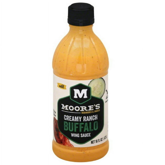 Moore's Creamy Ranch Buffalo Wing Sauce, 16 fl oz, (Pack of 6)