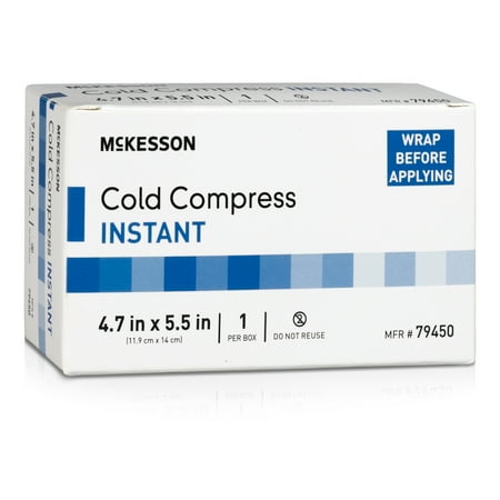 McKesson Instant Cold Compress, Disposable Ice Pack for Minor Injuries, 10 Count, 5 Packs, 50 Total