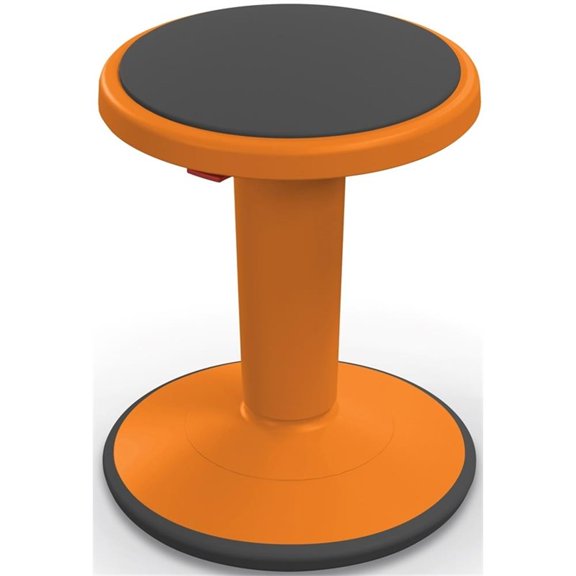 MooreCo 14-18" Plastic Hierarchy Height Adjustable Grow Short Stool in Orange