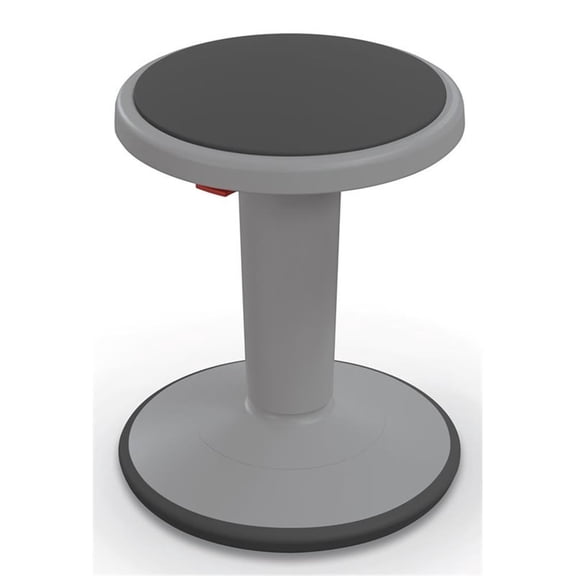 MooreCo 17-24" Plastic Hierarchy Height Adjustable Grow Tall Stool in Gray