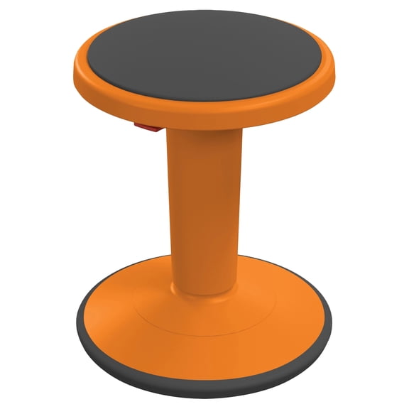 MooreCo 17-24" Plastic Hierarchy Height Adjustable Grow Tall Stool in Orange