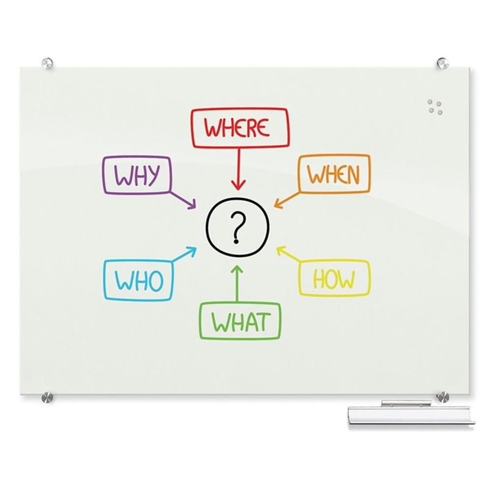 48" x 36" White Gloss Magnetic Glass Dry Erase Board