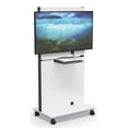 thumbnail image 1 of MooreCo 70" Modern Laminate Wood & Metal Media Space Flat Panel Cart in White, 1 of 3