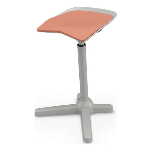 MooreCo Elate Perch 33.8" Adjustable Polyurethane Stool with Steel Base in Amber