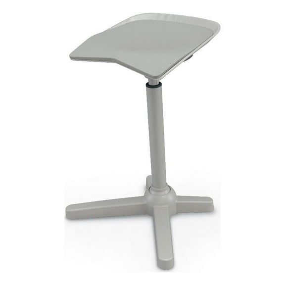 MooreCo Elate Perch 33.8" Adjustable Polyurethane Stool with Steel Base in Gray