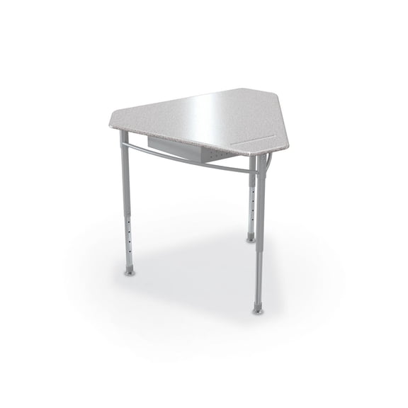 MooreCo Monroe Hard Plastic Student Desk Set of 2 Adjustable Height Grey