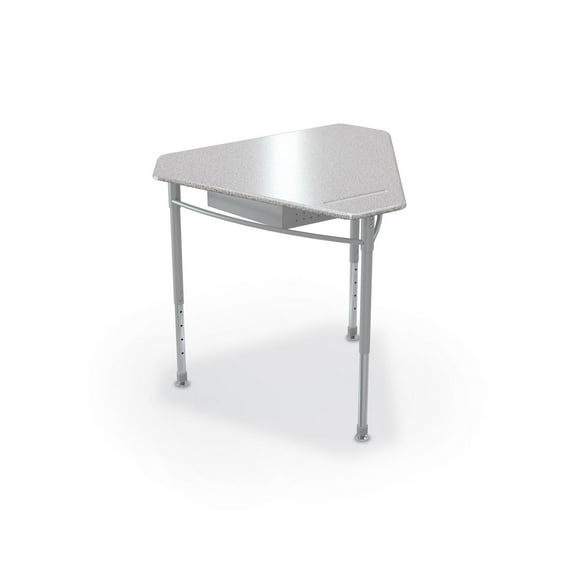 MooreCo Monroe Hard Plastic Student Desk Set of 2 Adjustable Height Grey