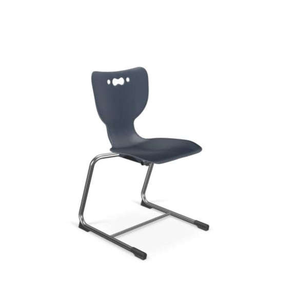 Hierarchy Cantilever School Chair, 5 Pack, 14" Height, Chrome Frame, Navy Shell