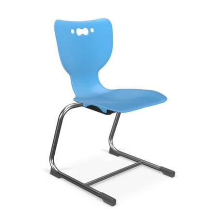 Hierarchy Cantilever School Chair, 5 Pack, 18" Height, Chrome Frame, Blue Shell