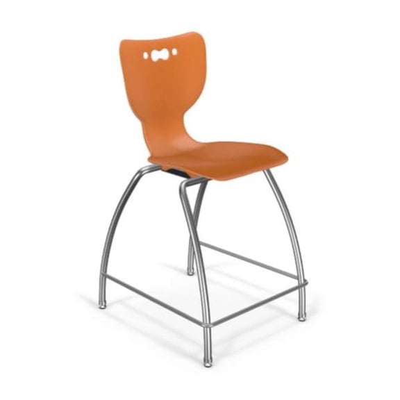 Hierarchy Stool - 4-Leg Stool (24 inch) - Orange- No Arms- Chrome Base -