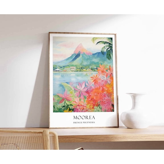 Moorea French Polynesia Tahiti Travel Poster Unframed Paper Print