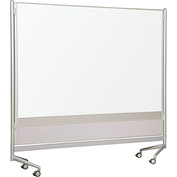 Mooreco Double Sided Portable Doc Partition, 52 X 20 X 73 Inches, Dura-rite Markerboard