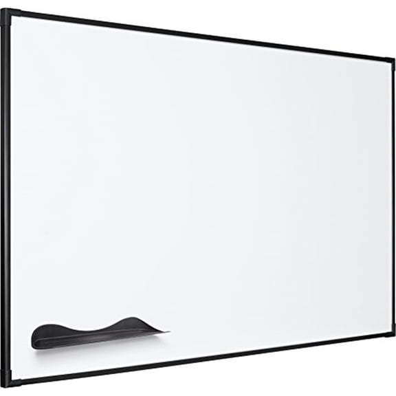 Dry Erase Board, Porcelain, 24 in, 36 in, Aluminum Frame, White, Gloss 2028B