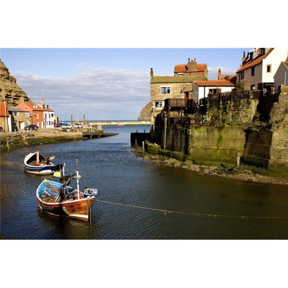 Moored Boats in Staithes - North Yorkshire England UK Poster Print - Large - 36 x 24