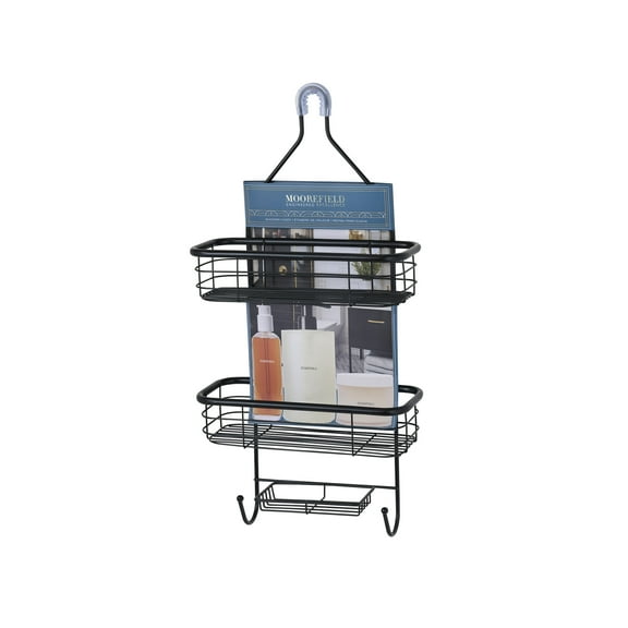 Moorefield 3-Tier Hanging Shower Caddy with Suction Cups, Non-Slip Neck, Bathroom Organizer, Matte Black