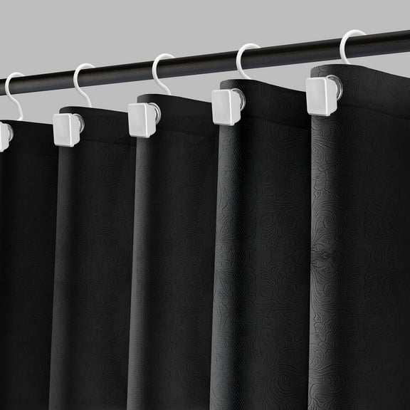 Moorefield 8-Gauge, 72" x 72" Black Large Metal Grommets Weighed Magnetic Hem PEVA Shower Liner in Matte Black Brushed